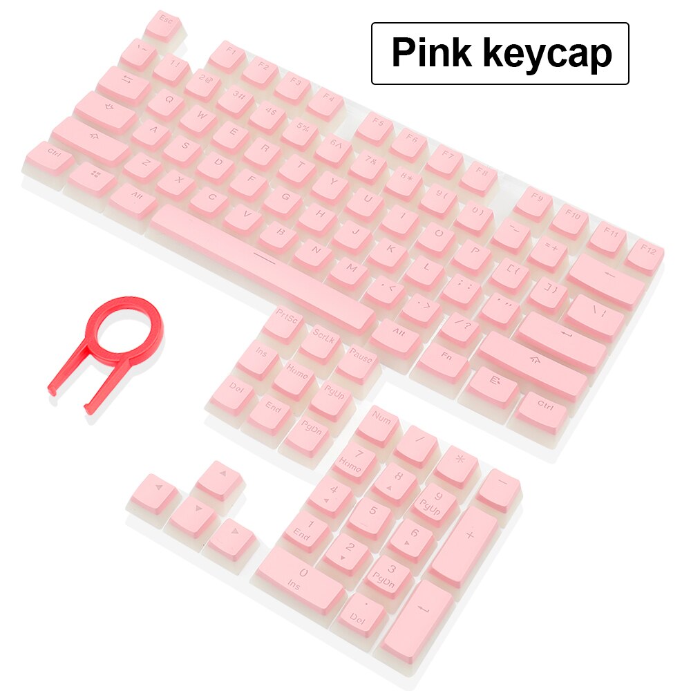REDRAGON Scarab A130 Pudding keycaps 104 Key Crystal mechanical keyboard key caps For Cherry MX style Including key-puller: Pink