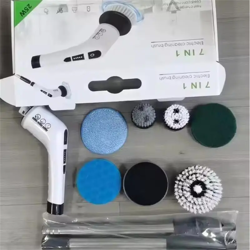 electric rotary washer cordless cleaning brush with adjustable handle cleaning brush
