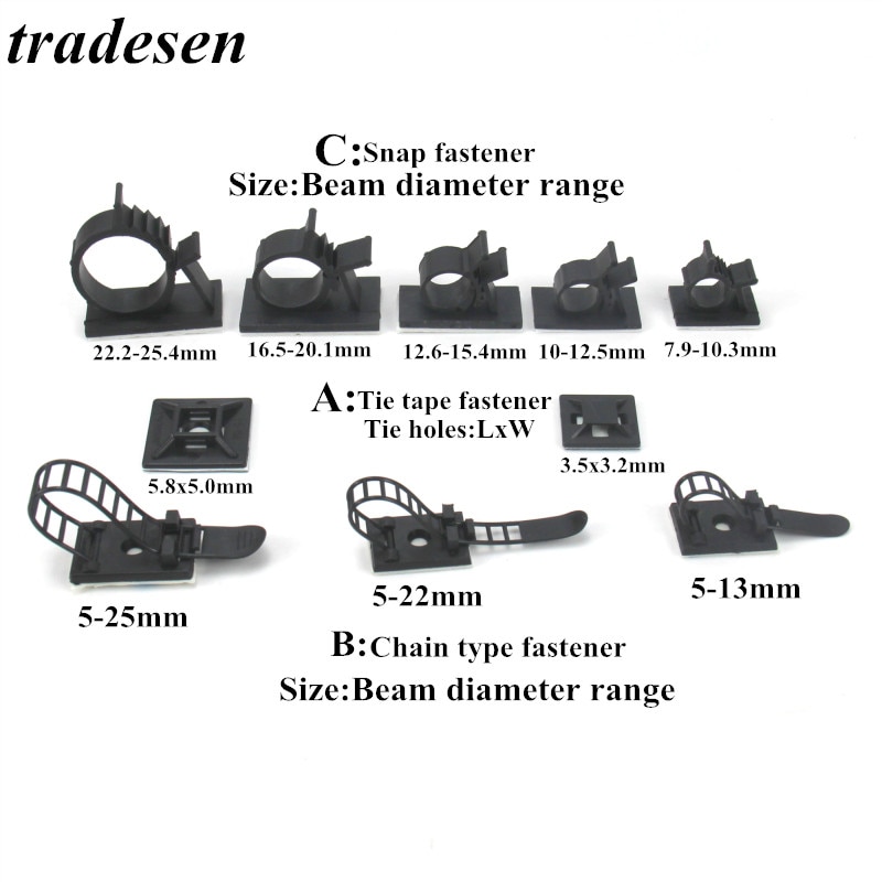 1 st svart med självhäftande klämma på baksidan nylon multifunktionell trådklämma självhäftande kabelklämma badrum köksfinisher trådklämma