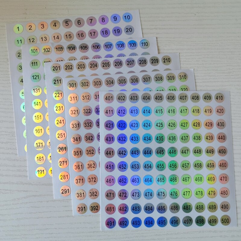1-1000 nummer klistermärke etikett för nagellack färg gel lack märkning numrering manikyr verktyg: Nummer 1-500