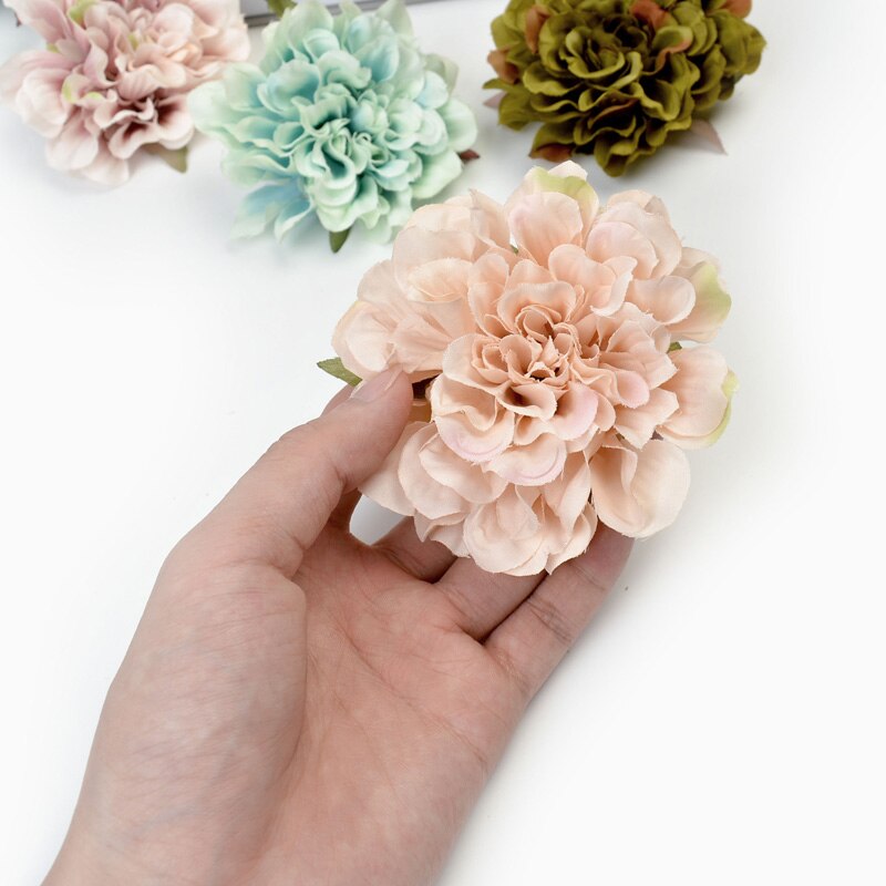 2 stk kunstig blomst 9cm rosepæon silke blomsterhoved til bryllupsfest hjemmedekoration gør-det-selv-krans scrapbogsboks