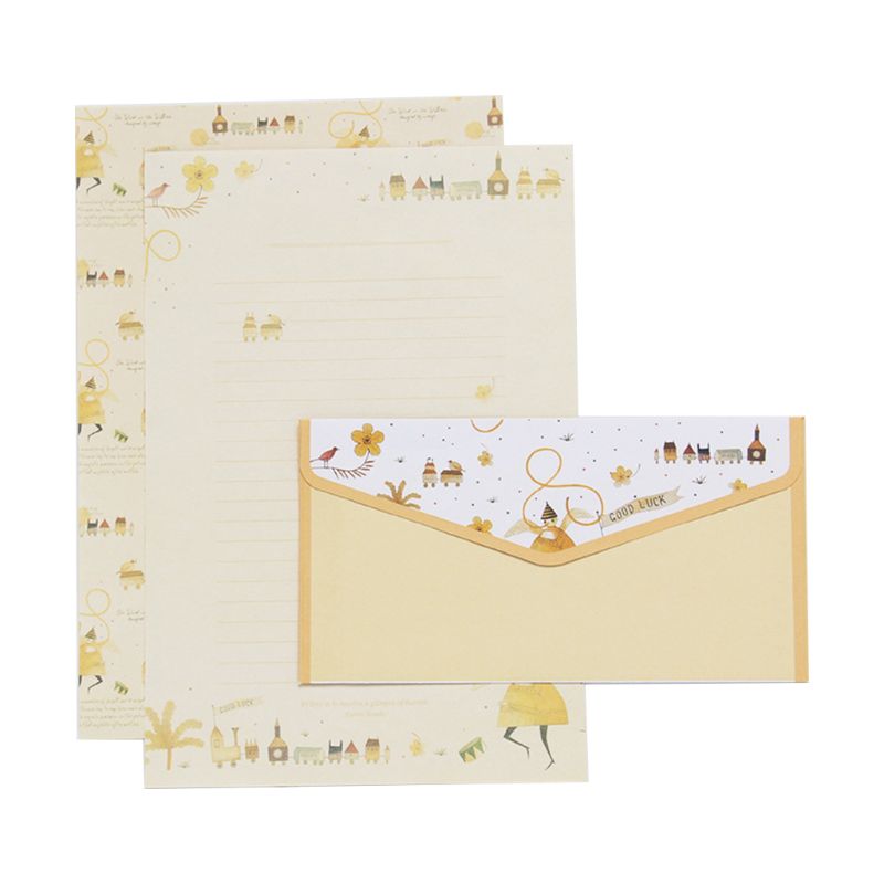 Mooie briefpapier envelop bloemig schattig cartoon set briefhoofd klein fris 831d: 06