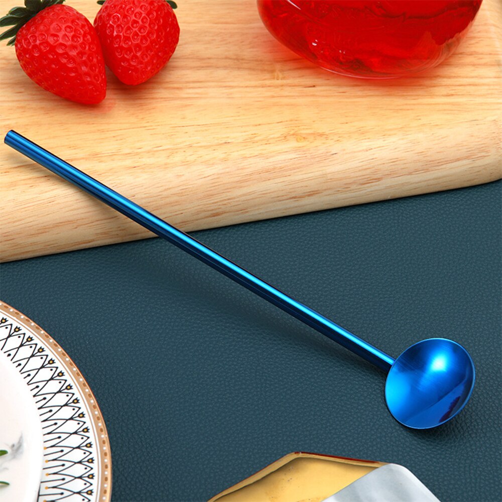 portable 304 stainless steel Straw+Spoon drinking straw milk tea cold drink coarse straw metal cup iron straw for bars/restauran: 1701-F-1
