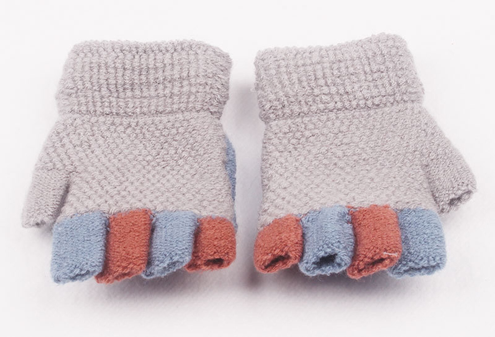 Kids Handschoenen Soft Convertible Flip Top Handschoenen Kids Baby Winter Warm Knit Vingerloze Mitten Knit Vingerloze Wanten Handschoenen 2-8T