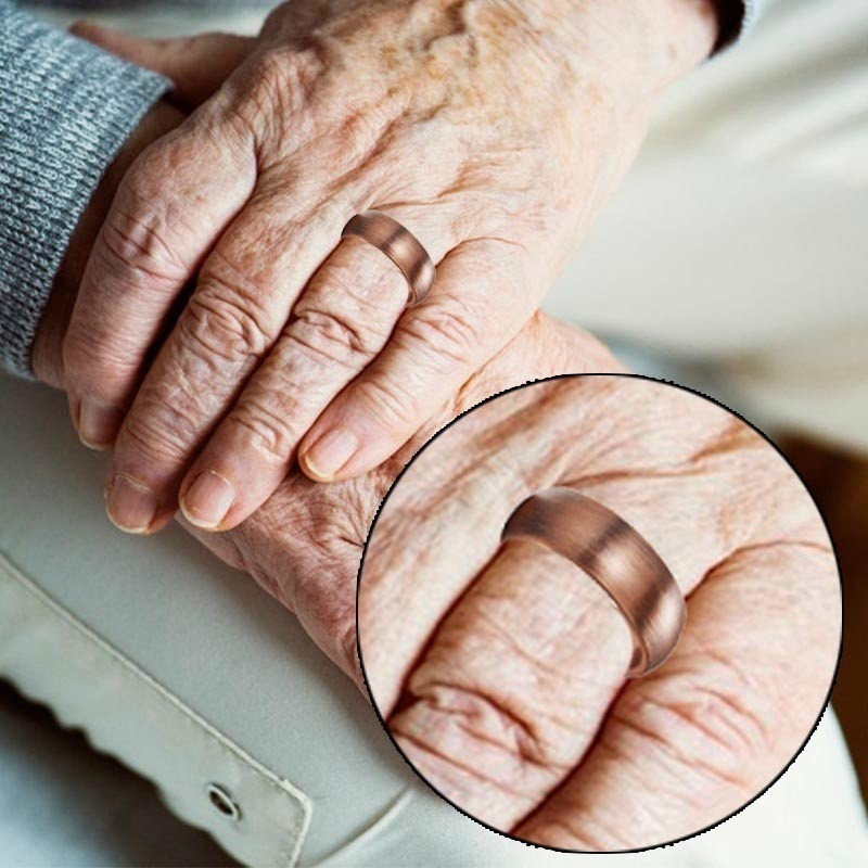 Matte Fertig Gesundheit Energie Einfache Einstellbare Öffnen Kupfer Überzogene Ringe für Arthritis Schmerzen Relief Hologramm Ring Finger Tragen