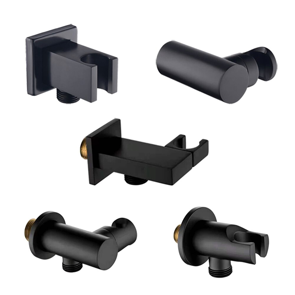 Solid Brass Bathroom Shower Head Connector /Holder with Water Outlet, Wall Mounted Connector Bracket For Shower Accessories
