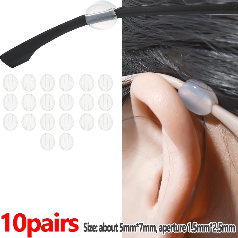 Gafas de silicona transparente, agarre antideslizante, soporte para punta de patilla, 2/60 Uds., gancho redondo pequeño transparente para la oreja, accesorios para gafas