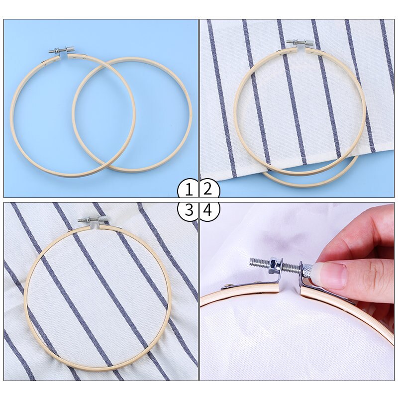 5 sizes Wooden Embroidery shed circle Cross-Stitch Frame Hoop Circle Jewelry Making DIY hand Craft Sewing Needwork Tool 5pcs/lot