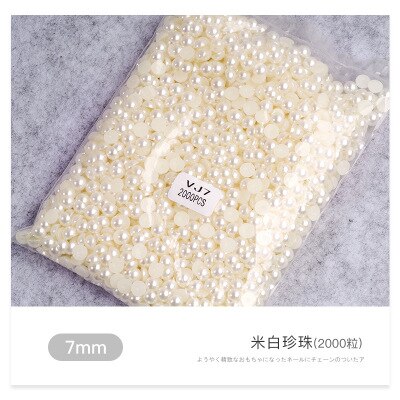 1 sac/10000 pièces Mix tailles blanc Nail Art conseils demi/rond perles 3D ongles perles strass décoration Salon de beauté manucure approvisionnement: 14