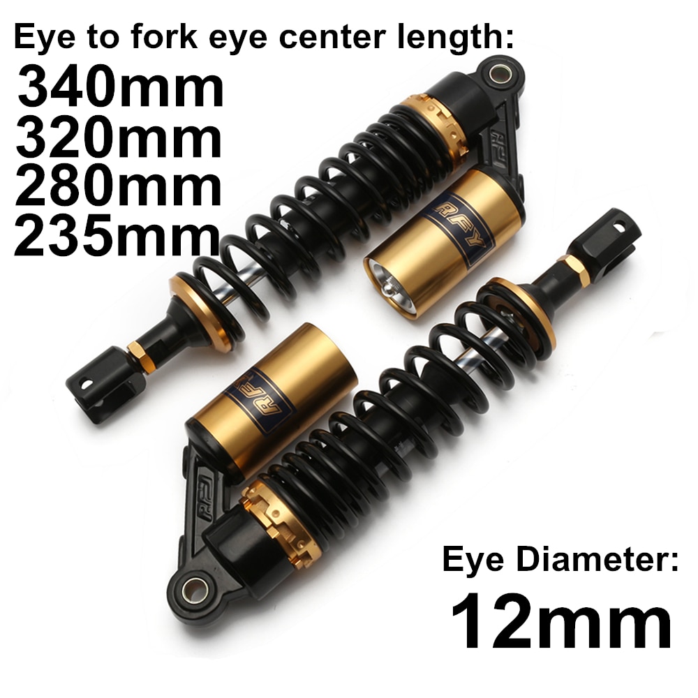 Universal 235mm 280mm 320mm 340mm Motorcycle Air Shock Absorber Rear Suspension Fork Dirt Bike Motor Scooter ATV Quad UTV
