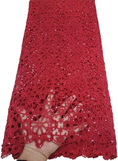 Nigerian laces Fabric With Sequins African Cord Laces Fabrics,Nigerian Guipure milk silk Lace Fabric For Wedding YTB114: AS PIC5