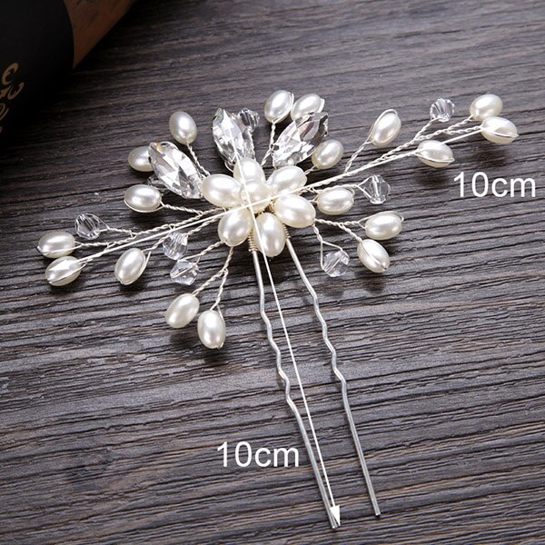 Wedding Crystal Pearl Hair pins For Silver Color Bridal Hair Accessories Women Hair Clips Many Wedding Hair Jewelry: UZ043