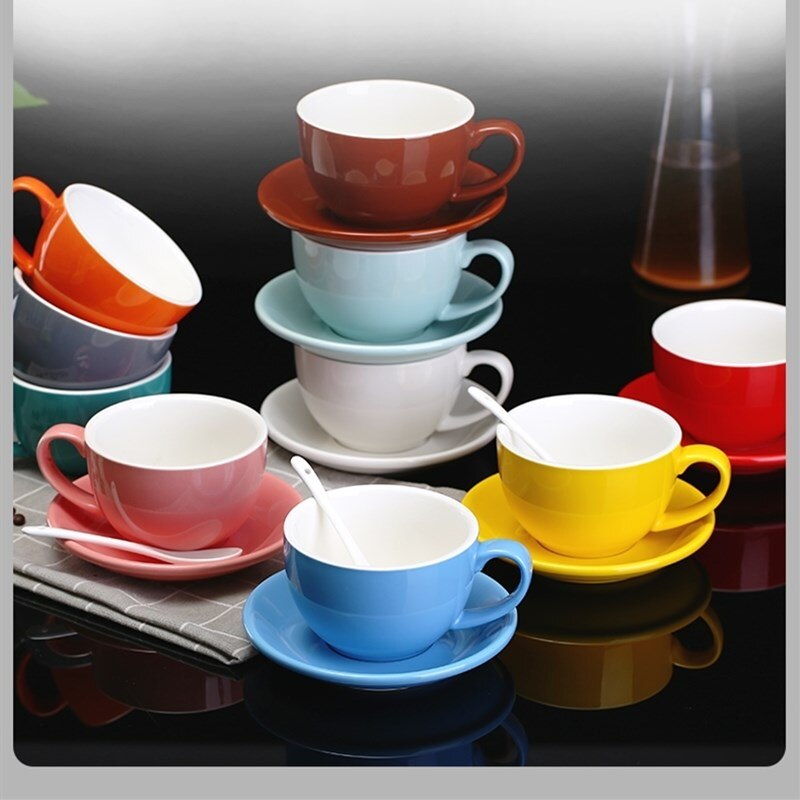 Mhv 1 Pcs 300 Ml, Prachtige Keramische Koffie Beker En Lepel Set, , grote Capaciteit Cup, Europese