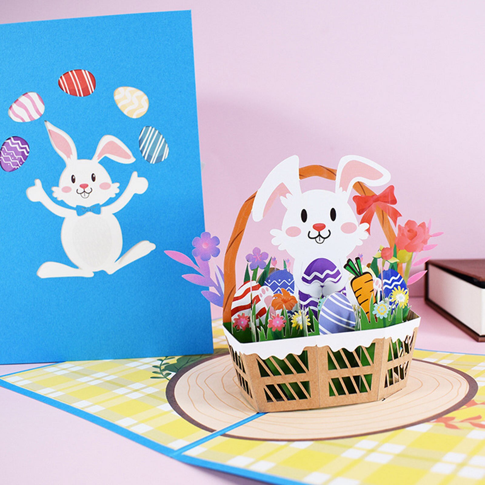 2 Pack Pop Up Easter Cards 3D Card with Envelope Spring Greeting Card Easter Egg Bunny Card Happy Easter Greeting Card for Kids