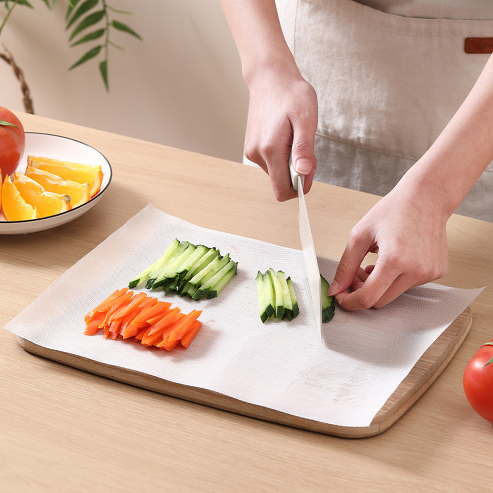 POE Einweg-Schneidebrett, Papier-Schneidebrett, Oberflächenmatte, Picknick, Grillen, Camping, mit praktischer Verpackung und Tragen