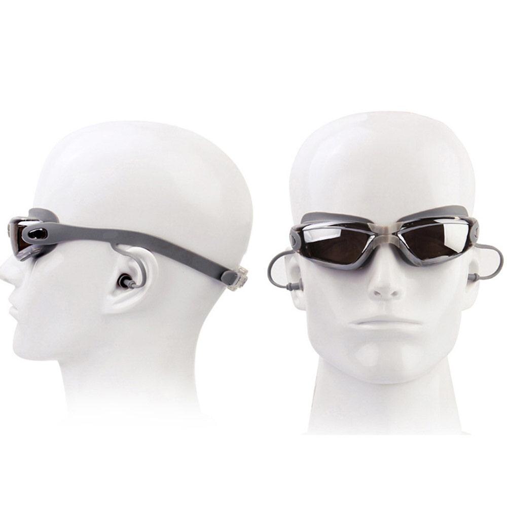 Mænd kvinder svømmebriller silikone nærsynethed anti-tåge uv svømmebriller med ørepropp sportsbriller silikone очки