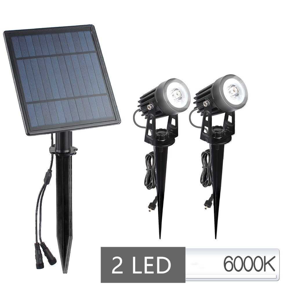 Solcelledrevet led spotlight solpanel græsplænelys havelamper udendørs belysning landskab væg gård træ separat lampe