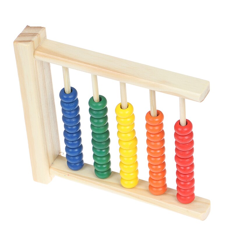 1Pc Educatief Speelgoed Mini Houten Telraam Kinderen Early Math Leren Speelgoed Getallen Tellen Berekenen Kralen Abacus 15.5*15cm