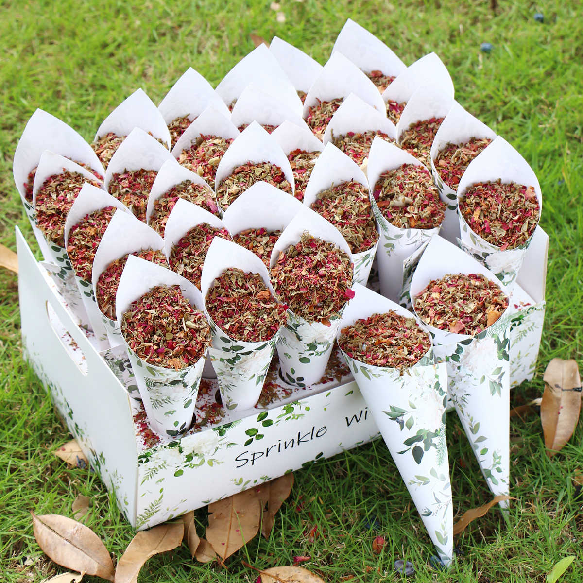 Wedding Confetti Cones Holder Support Wedding Decoration Flower Scraps Rustic Wedding Paper Tray Confetti Paper Cones Holder