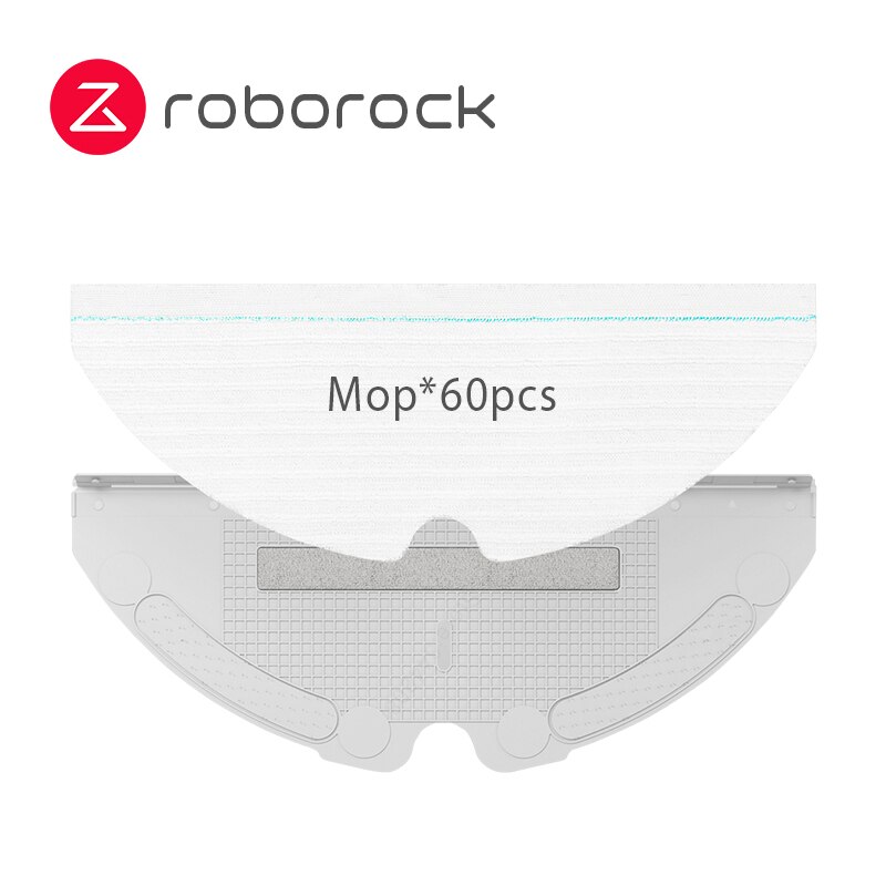 Original roborock  s5 max  s6 maxv robotstøvsuger reservedele pakke kit moppeklude tør våd mopping  *2 filter  *1 sidebørste *2: Engangs mopper