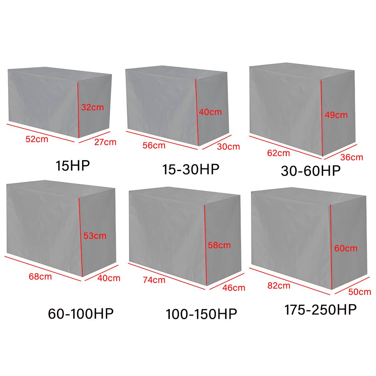 210D Oxford 15-250HP Waterproof Boat Motor Cover Outboard Engine Protector Cover Shell Universal