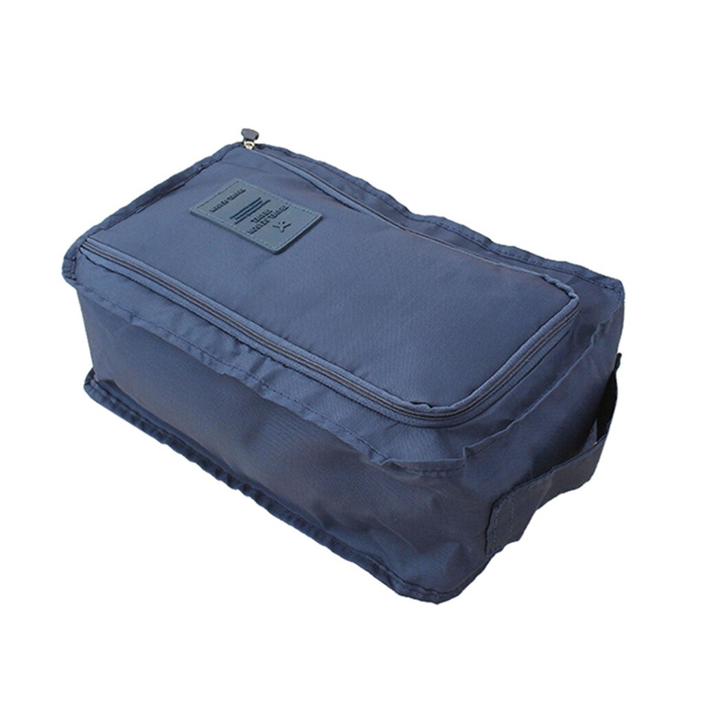 Bolsas de zapatos de viaje, almacenamiento de tela de Nylon impermeable con cremallera para hombres, mujeres y niños, bolsa de zapatos, organizadores de embalaje: Dark Blue