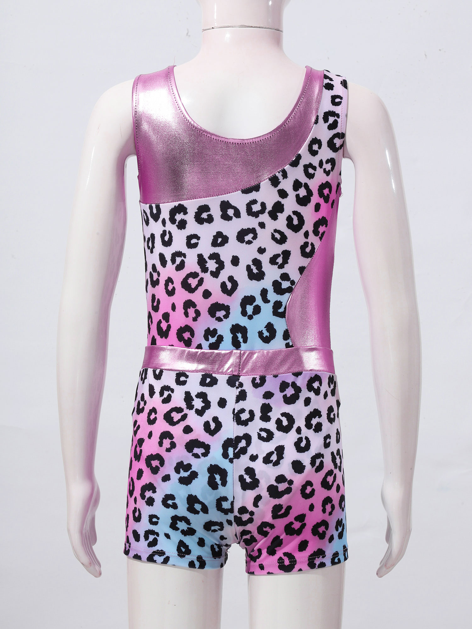 Kind Meisjes Gedrukt Dans Gymnastiek Outfit Mouwloos Bodysuit Met Shorts Ballet Turnpakje Training Dancewear