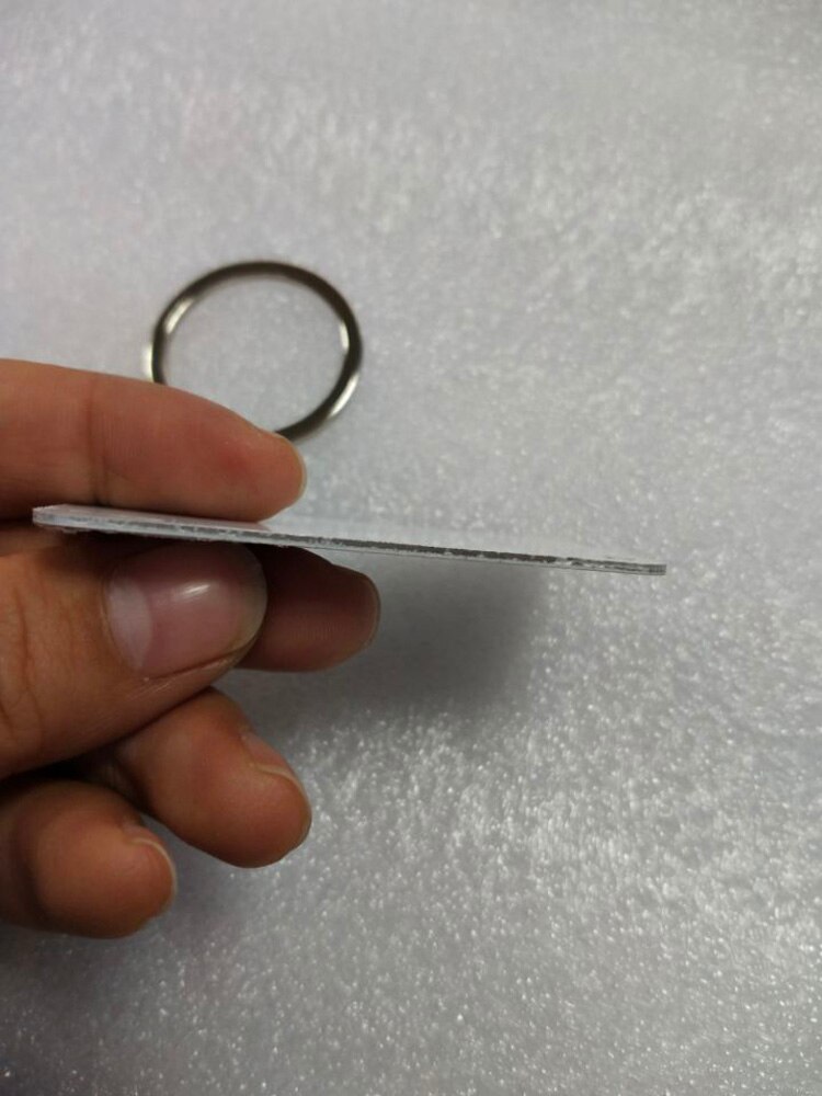Llavero en blanco sublimación de aluminio de metal llavero dos imprimible 50 unids/lote