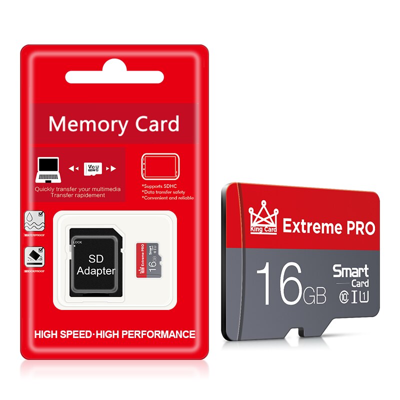 Klasse 10 32gb micro sd-kort sdxc 128gb 64gb sdhc 32gb/16gb u3 u1 minnekort tf-kort minne flash microsd-kort: 16gb