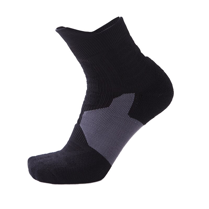 Men Women Sports Socks Breathable Running Fitness Basketball Cycling Compression Elastics Sport Sock for Adult: WZ071-Black