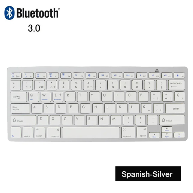 Russisch spanisch arabisch koreanisch neue tragbare drahtlose Bluetooth 3,0 Tastatur für iPad Tablette Telefon PC Android iOS Fenster-System: Grün