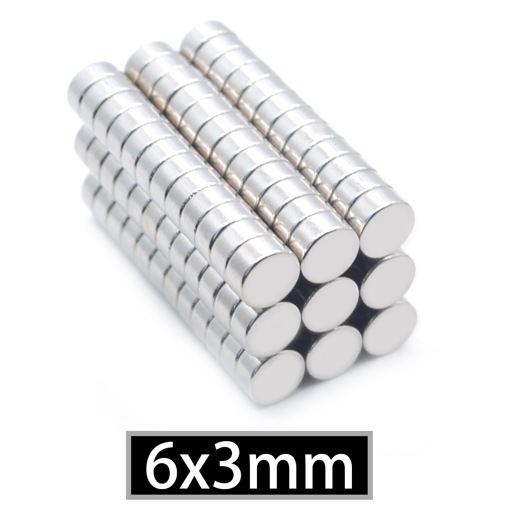 10/50/100/200 kpl 6 x 3 neodyymimagneetti 6mm x 3mm n35 ndfeb pyöreä supertehokas vahva kestomagneettinen imanes-levy 6 x 3