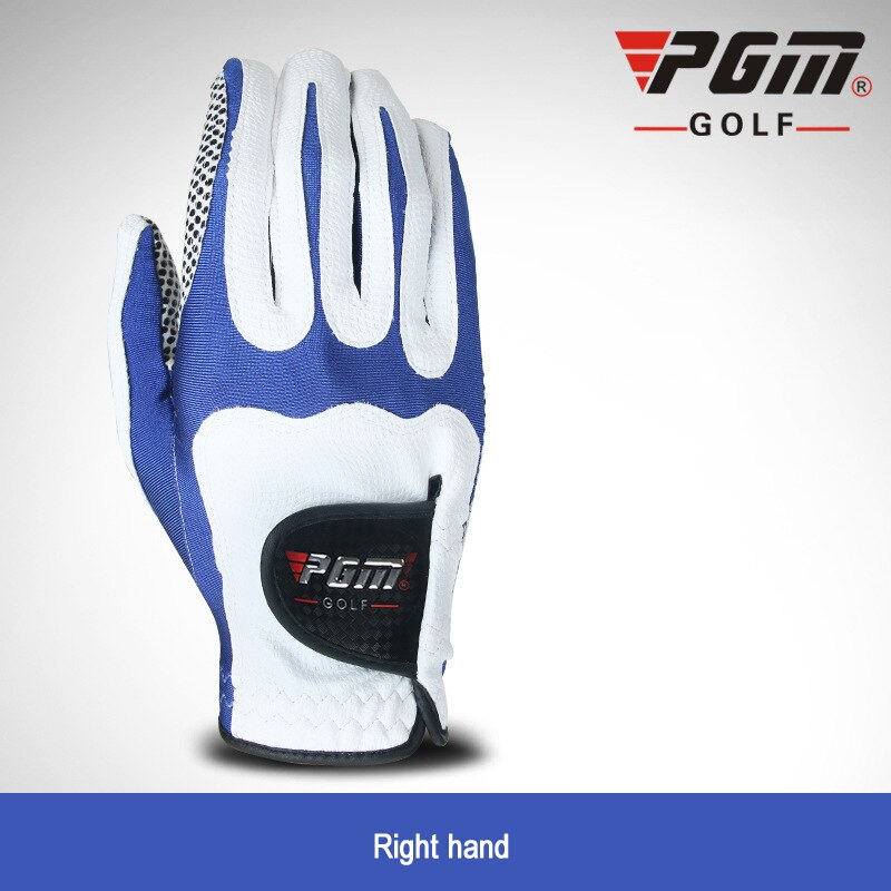 PGM Men's Golf Fiber Cloth Gloves Left/Right Hand GloveMagic Elastic Particles Women Slip-resistant Accessories: Right Blue / S