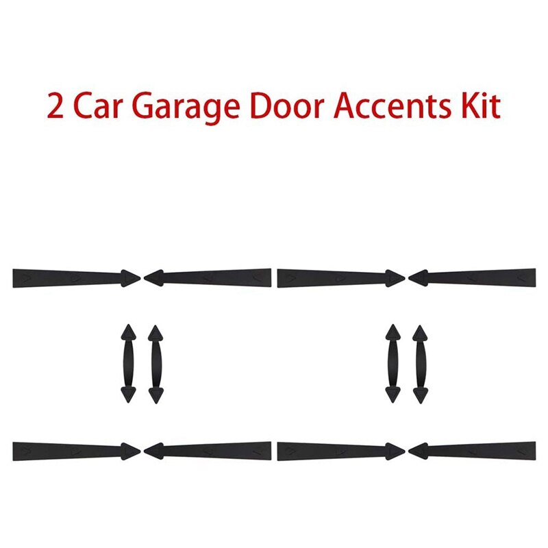 Shgo -magnetisk dekorativ garasjeport maskinvare sofa hus dobbel vogn dør aksenter 8 hengsler 4 håndtak dekor kit for 2 ca