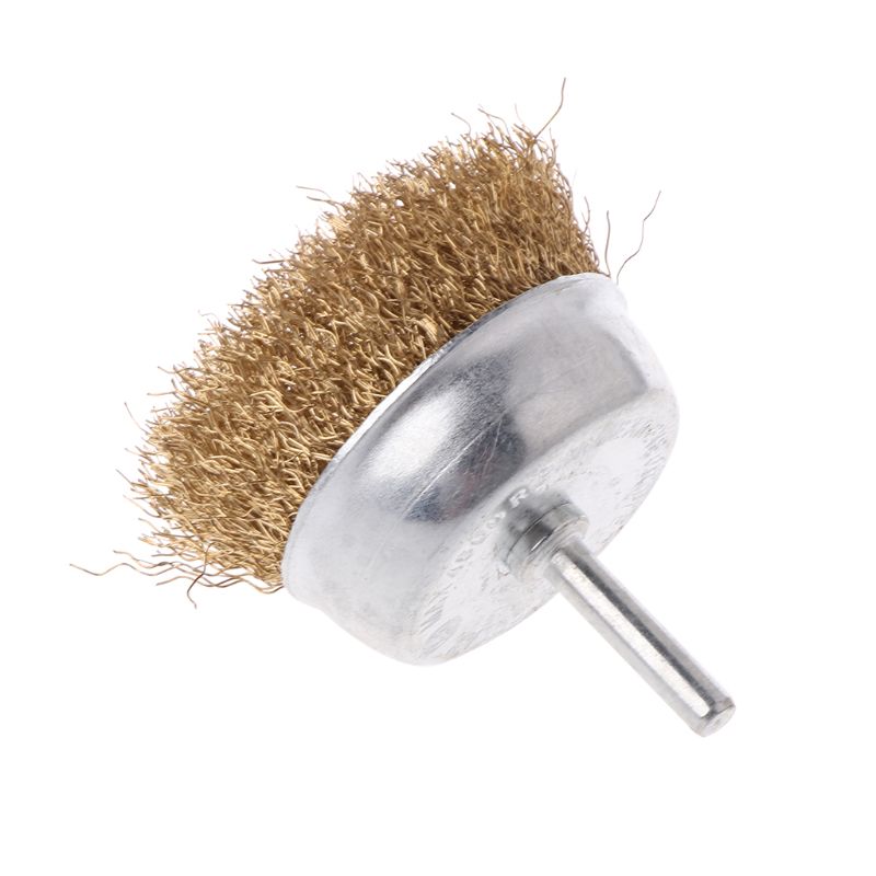 1 Pcs Bowl Wire Brush 6mm Shank Diameter Flat Steel Wire Wheel Electric Drill Grinding Mill Polish Wheel Derusting Tool Power To