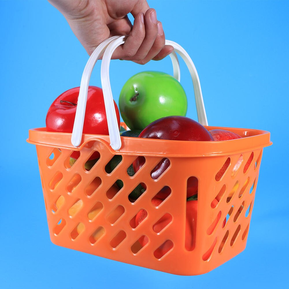 2pcs Grocery Baskets Portable Premium Orange Basket Shopping Basket for Bathroom