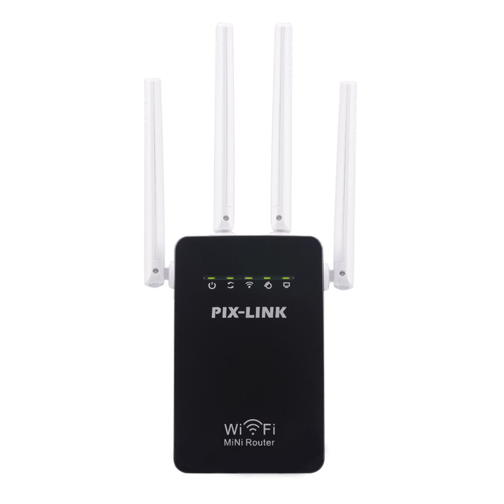 PIXLINK – Mini répéteur Wifi sans fil, 300Mbps, extension longue portée, Booster, prise UK EU US AU WR09: EU plug / Black