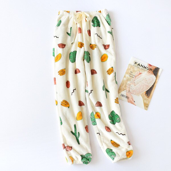 Sovbyxor hembyxor vinter tjocka pyjamas dam& #39 ;s byxor lounge wear pyjamasbyxor kvinnor nattbyxor fdfklak: Skriv ut 3 / Xl