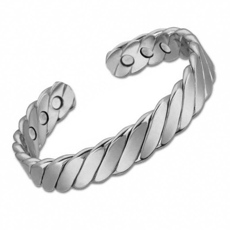 Simple Style Twisted Alloy Plated Bracelet Adjustable Open Bangle for Wedding Party Engagement Jewelry: Silver