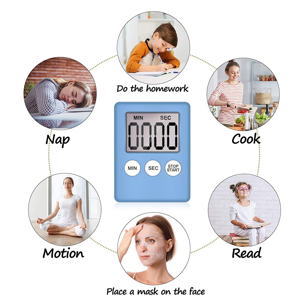 Multifunctional LCD Digital Ultra-thin Timer Sleep Stopwatch Kitchen Count Up Countdown Timer Cooking Baking Reminder Clock#38