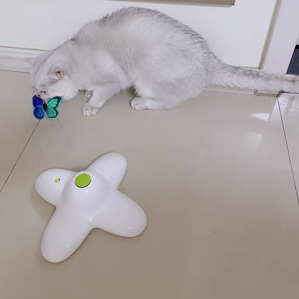 Hoomin Interactieve Flutter Bug Kat Speelgoed 360 Graden Roterende Motion Activated Vlinder Grappig Speelgoed Automatische Knipperende Puzzel Speelgoed