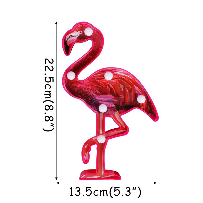18/19/22cm led natlys flamingo alpaca enhjørning lampe led 3d malet lampe børneværelse boligindretning enhjørning bordlamper: Flamingo stil 1