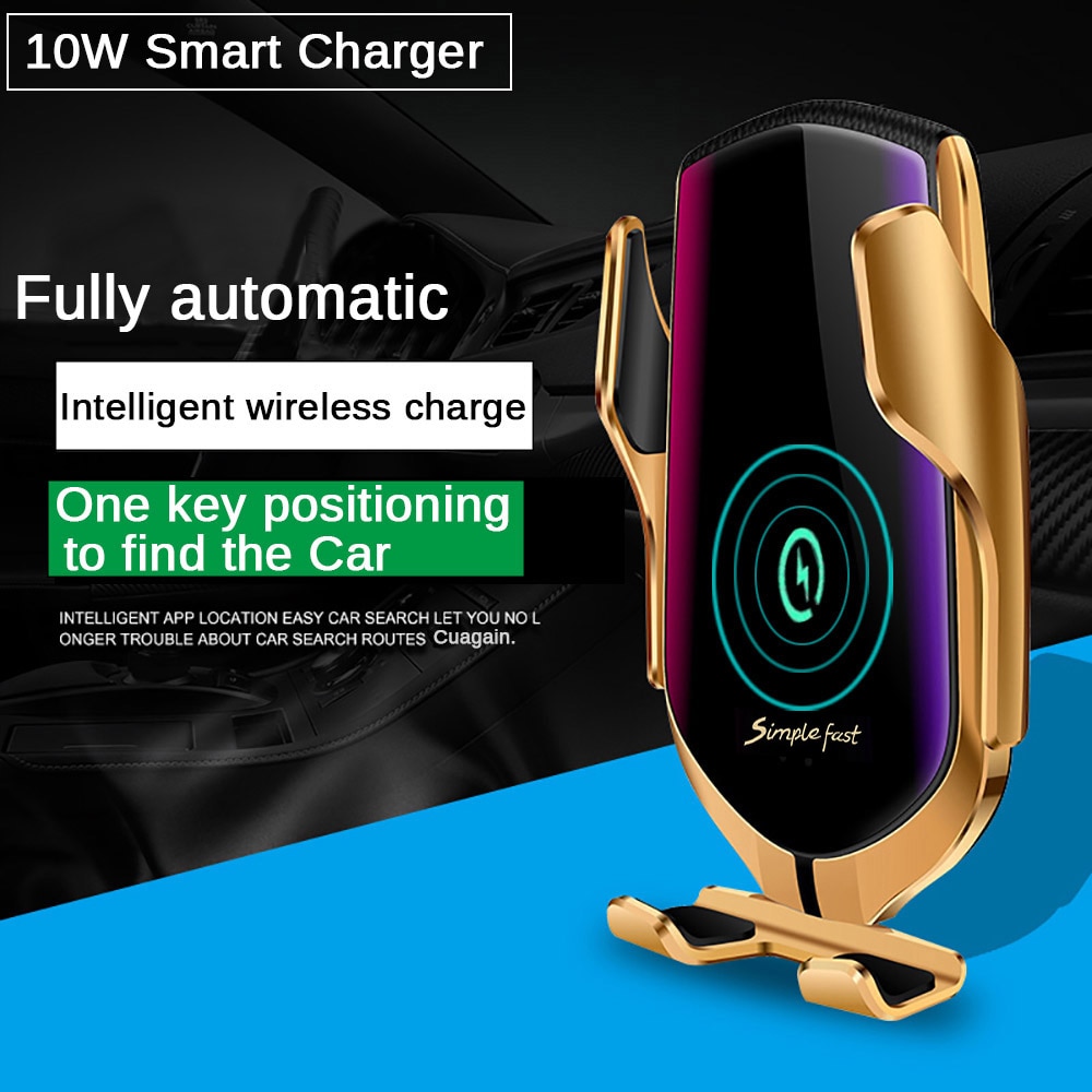 FDGAO 10W Car Wireless Charger Automatic Clamping phone Holder For iPhone 11 Pro XS MAX XR Infrared Induction Qi Charger Holder