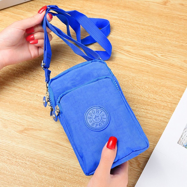 Lady Purses Zipper Coin Purse Women Canvas Fabric Wallets Clutch Woman Wallet Cards ID Holder Moneybag Pocket Bag: Blue