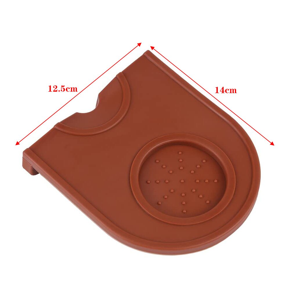 Coffee Tampers Mat Silicone Mat Slip Resistant Pad Coffee Machine Manual Handle Pad Kitchen Tool Home Espresso Accessories: S-Brown