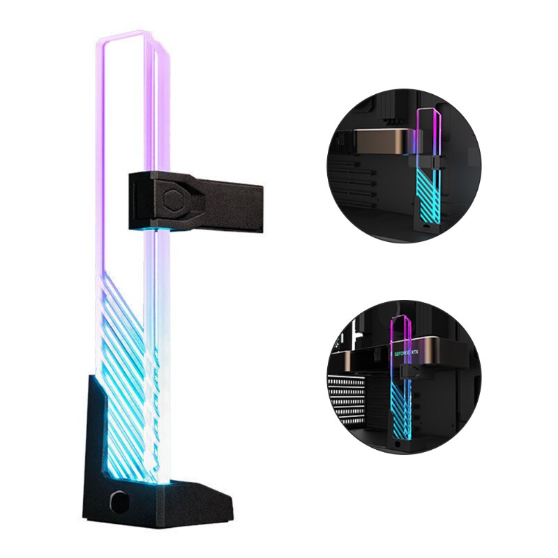 Cooler Master ARGB GPU Support Bracket Sync Addressable RGB Computer VGA Holder Graphics Card Support Stand length height