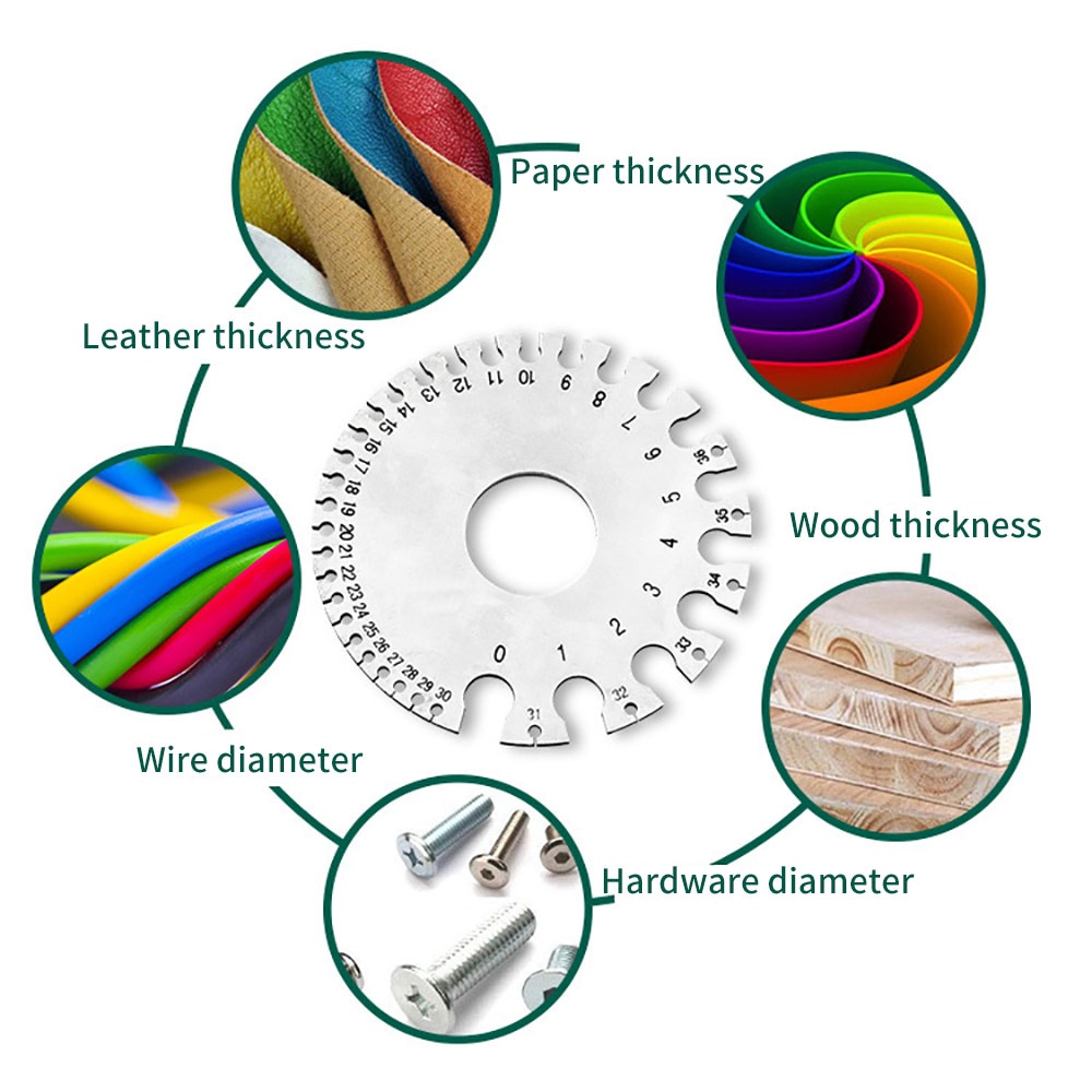 1pc Stainless steel American Standard Wire Diameter Gauge Sample Weld Inspection Ruler Thickness Gauge Wire AWG Model Guage