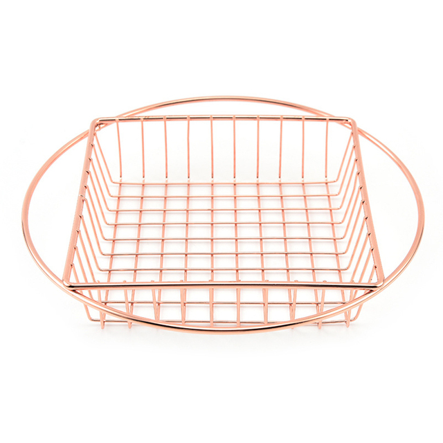 French Fries Basket Food Bucket Snack Potato Chips Barrel Container Tableware: Rose gold