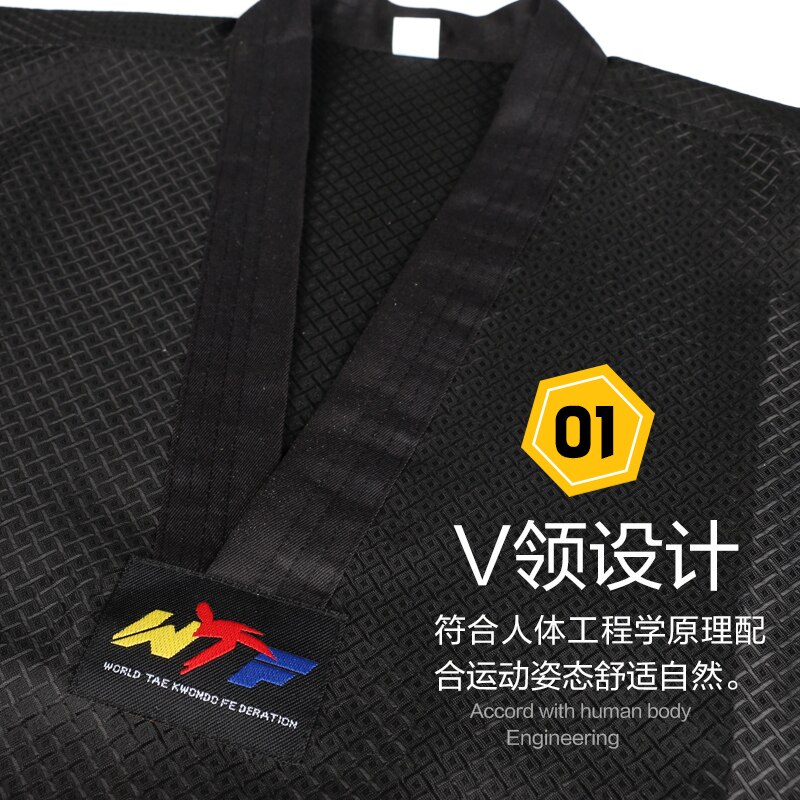 Black Adult Kids Taekwondo Trainers clothing Master Taekwondo Dobok Tae kwon do Uniform for men women TKD Clothes