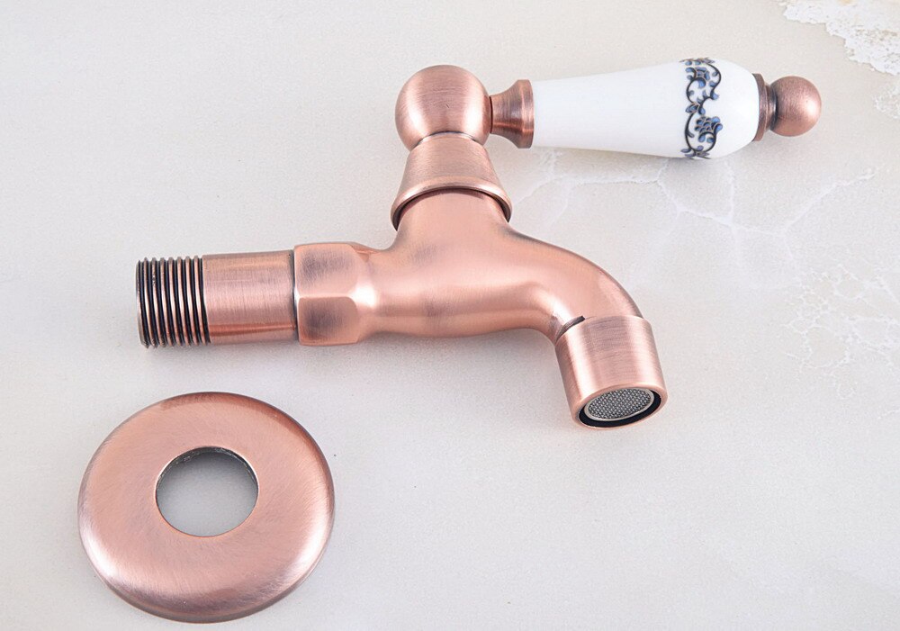 Antique Red Copper Outdoor Faucet Garden Water Tap / Mop Pool Faucet / Laundry Sink Cold Water Tap Bidcock Faucet Bav331